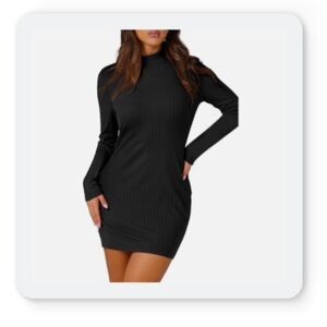 Elegant Black Long-Sleeve Dress